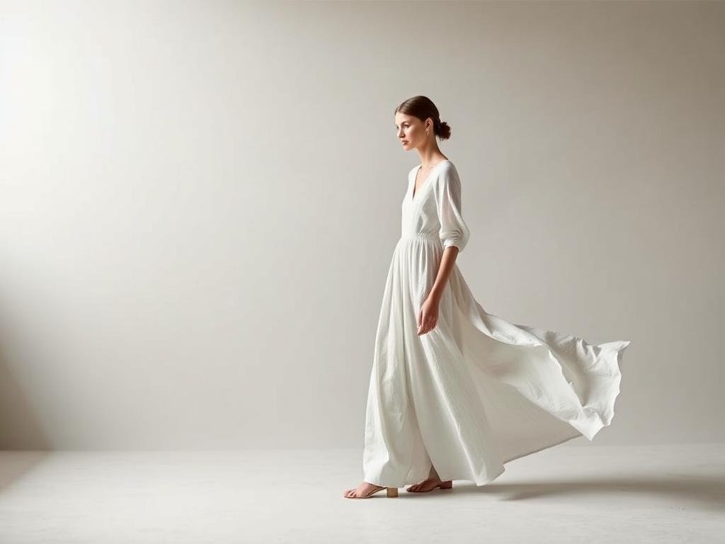 Robe longue en lin blanc immaculé de Loro Piana, l'incarnation du luxe discret parmi les robes d'été les plus tendance Robe longue en lin blanc immaculé de Loro Piana, l'incarnation du luxe discret parmi les robes d'été les plus tendance