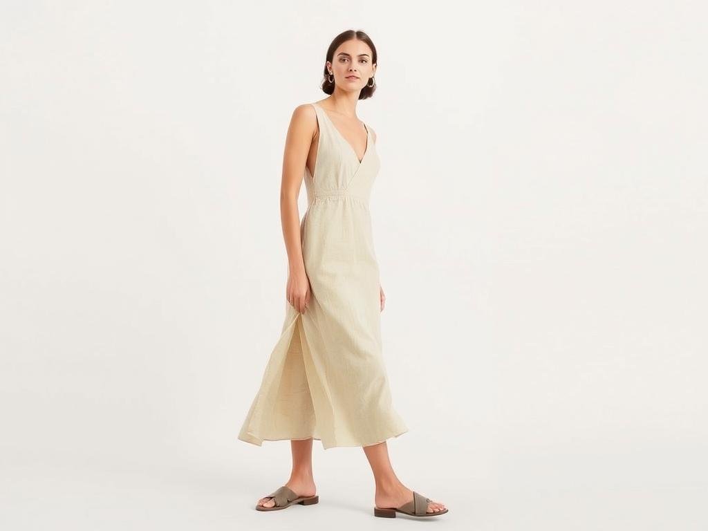 Robe midi cintrée Daphne de Reformation en lin organique, parfaite représentante des robes d'été de luxe les plus tendance Robe midi cintrée Daphne de Reformation en lin organique, parfaite représentante des robes d'été de luxe les plus tendance